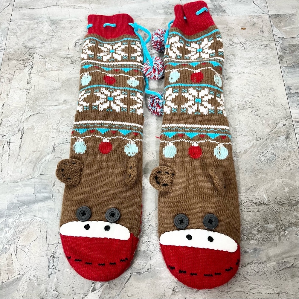 Nick & Nora Sock Monkey Slippers NWOT Size S/M 5 - 7.5 - Picture 2 of 7